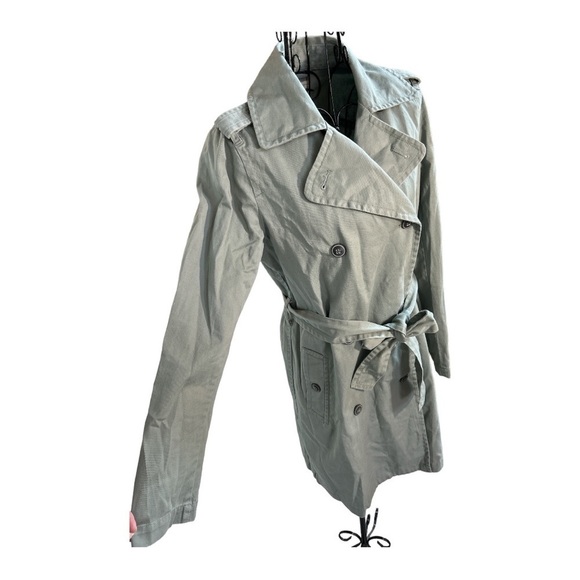 Marine Layer Kelly Belted Trench Coat Faded Sage/Olive Green Size Small - Picture 8 of 16